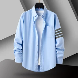 2024 Brand Clothing Male Spring High Quality Long Sleeve Shirts/Men's Slim Fit lapel Leisure Shirts/Fashion Tops Plus Size 1063