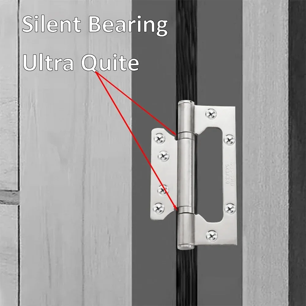 

Useful 304 Stainless Steel Stainless Steel Hinge Small 3+1 Set Flush Door Hinges Solid 4 Inches Door Hardware Wooden Door