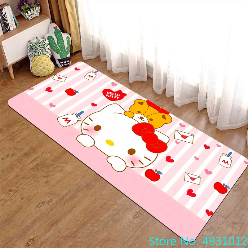 Anime Cartoon Pink Hello Kitty Rug Carpet 60x160cm Living Room Bedroom Decoration Bedside Soft Baby Kids Anti Slip Floor Mat