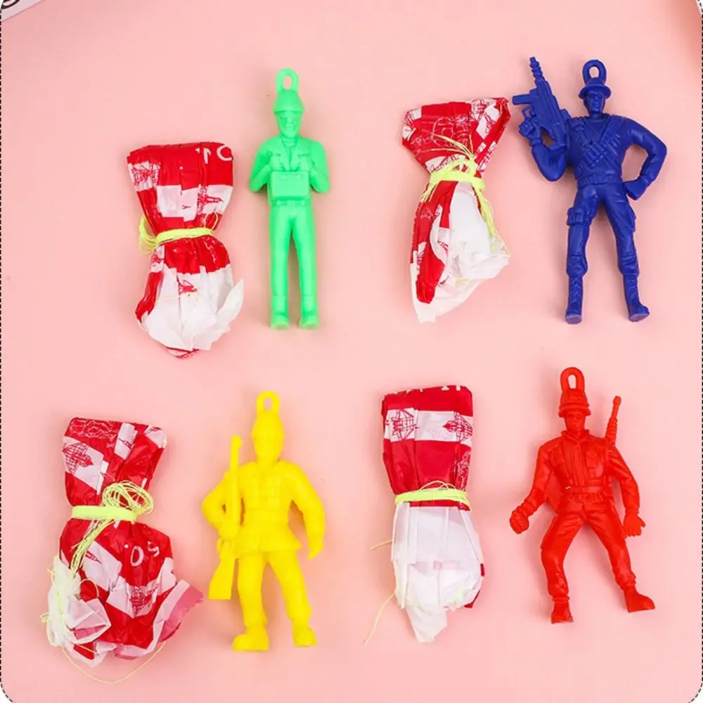 10pcs Figure Soldier Hand Throwing Parachute Toy Funny Sports Play Game Parachute Soldier Sports Play Jump Creative