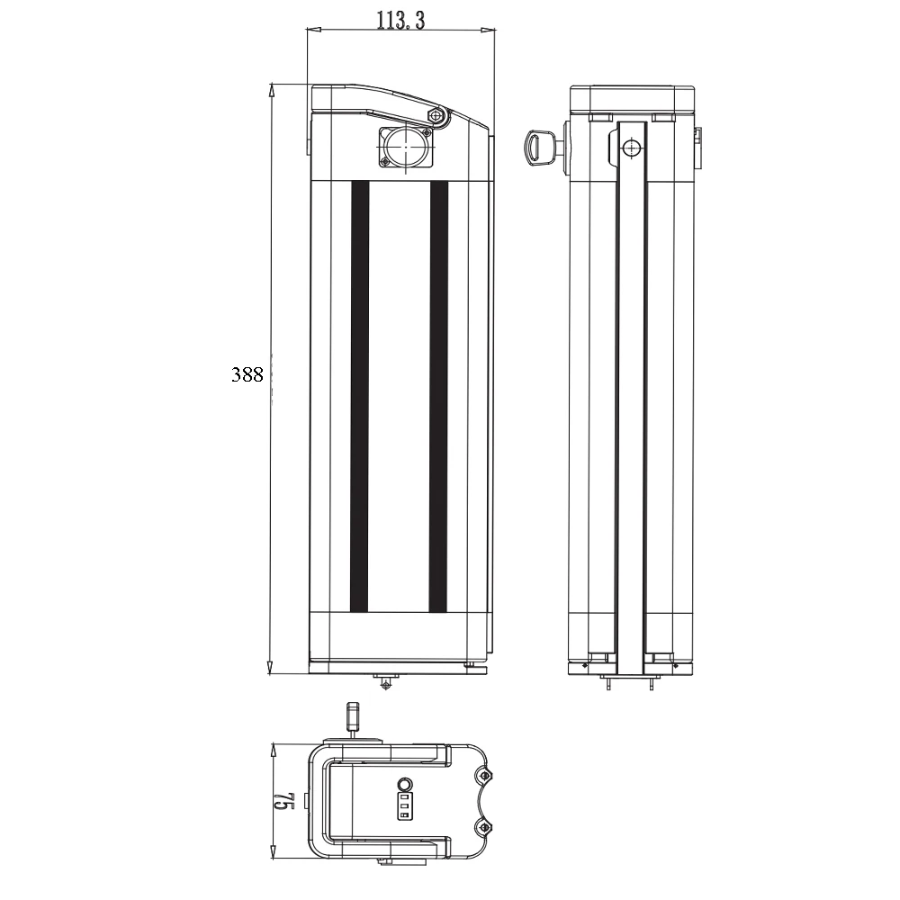 EU US 36V Silver Fish Lithium Li-on Battery 10.4Ah 13Ah 15Ah 18Ah Akku Velobecane Snow folding Electric Bicycle