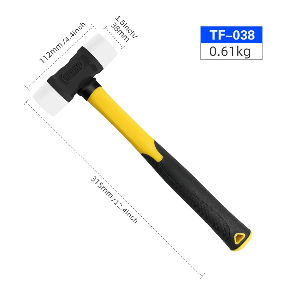 Solid Rubber Hammer Plastic Nylon Head Non Elastic Floor Tile Installation Hammer Leather Carving Printing DIY Tool