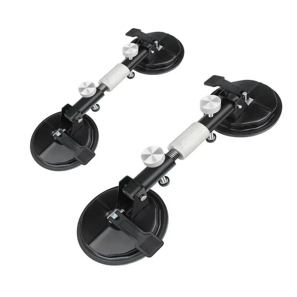 Suction Cups Heavy Duty Aluminum Vacuum Plate Handle Glass Holder Hooks to Lift Large Glass/Tile Lifter/Moving Glass/Dent Puller