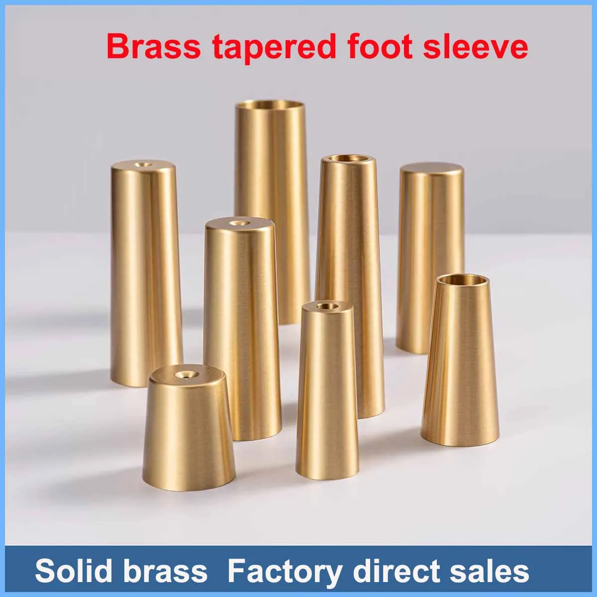 Solid Brass Tapered Furniture Feet Caps Cone Chair Leg Tips Closed Bottom  Through Floor Protectors for Sofa Cabinet Table Feet