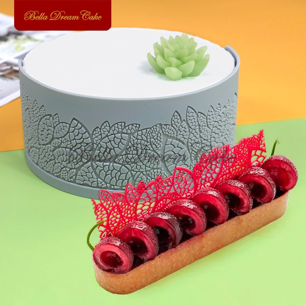 3D Sugar Leaf Design Lace Mat Chocolate Creative Cuisine Silicone Pad DIY Dessert Mould Cake Decorating Tools Baking Accessories