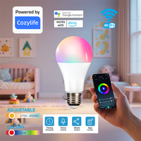 CozyLife RGB E27 9W Wifi Smart Dimming Light Bulb Timer Voice Control Support SmartThings Alexa Google  Assistant Group Control