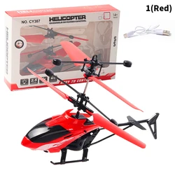 Helicóptero RC de Suspensão de Dois Canais para Crianças, Resistente a Queda, Indução, Aeronaves, Carregar, Luz, Brinquedo, Presente