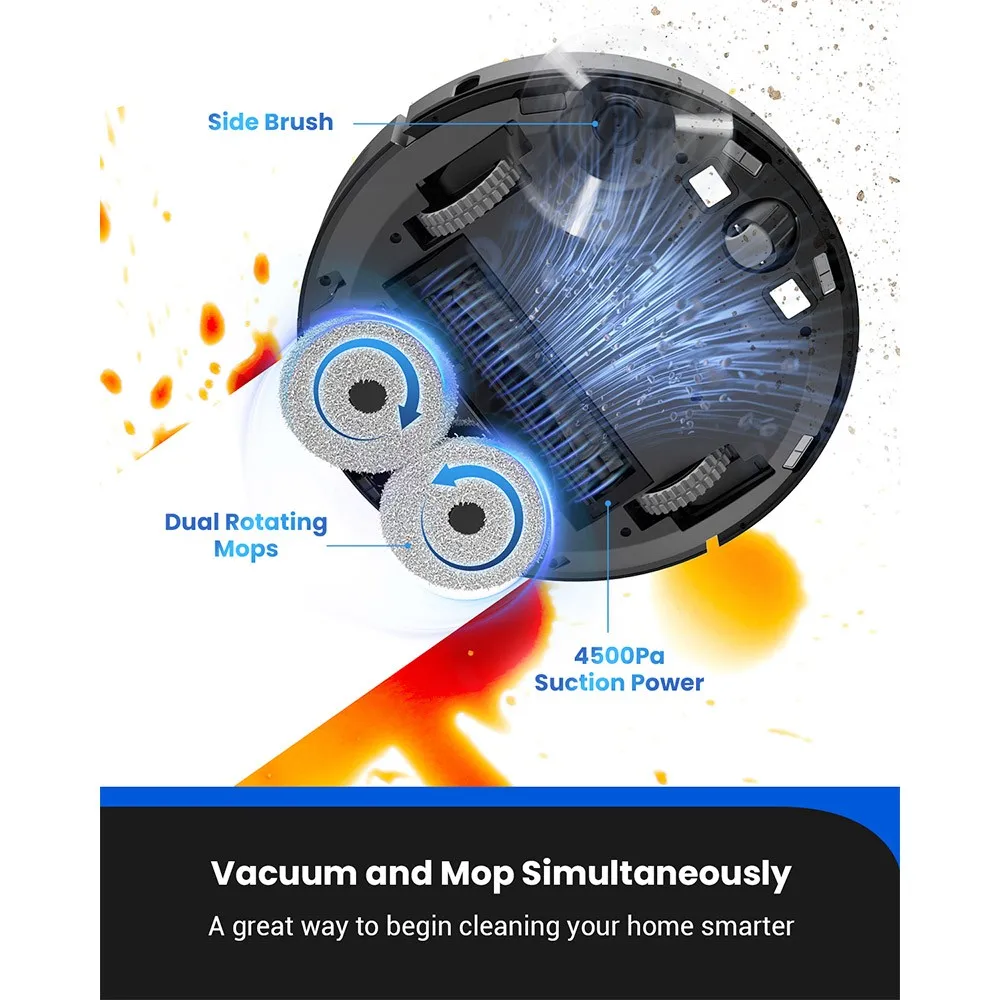 Pro scenic M9 Roboter Staubsauger Laser Navigation 4500pa Saug Dual Rotation Mops Teppich Erkennung 2,5 l Staubbeutel 5200mah