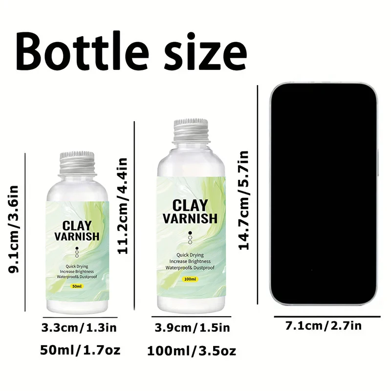 50ml/100ml Glanzlack-Clay-Glasur – Klar, hochglänzend, lichtbeständig und vergilbungsfrei, schützende transparente Beschichtung – Detail 4