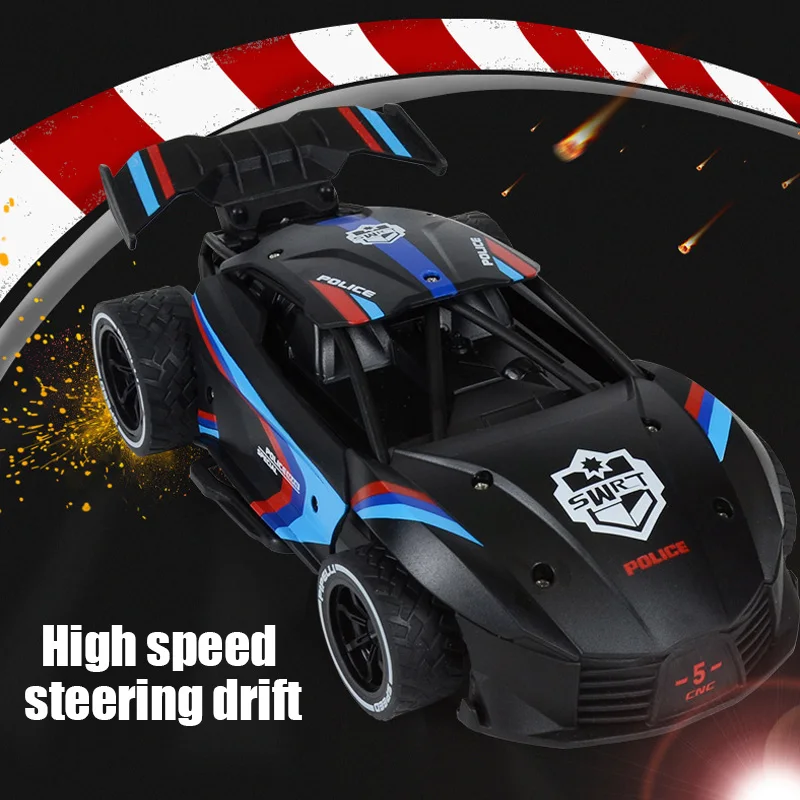 1:20 4WD Remote Control Car 15km/h High Speed Drift Remote Control Car Police Sports Car Model Children Boy Toy Car