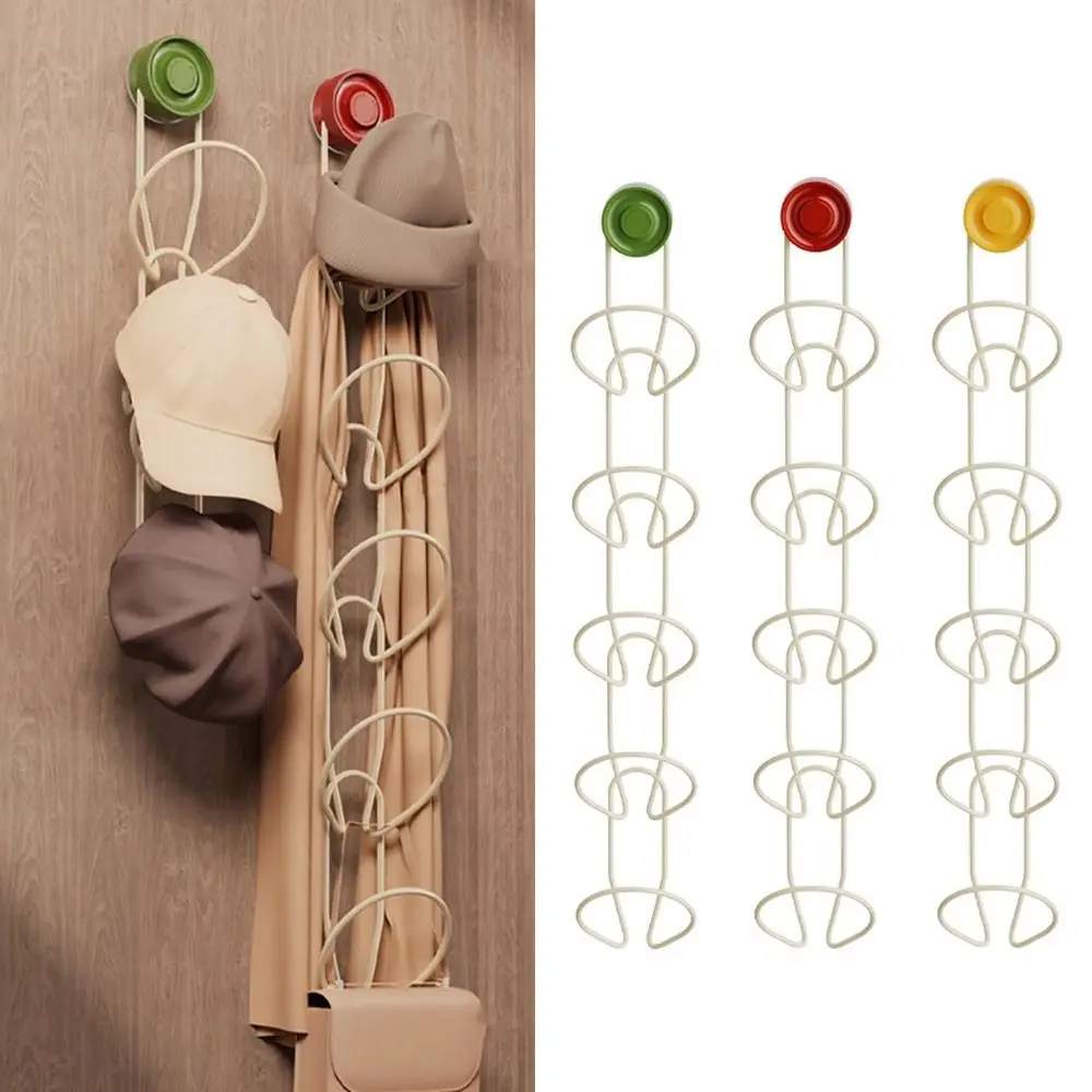 

Creative Iron Suction Cup Hat Organizer No Punching Stackable Hat Display Holder Hanging Space Saving Hat Storage Rack for Home