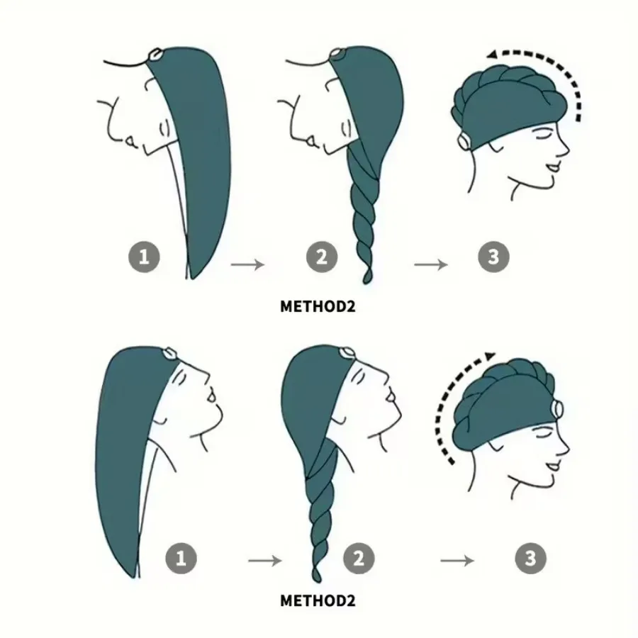 Toalla de microfibra para el cabello, súper absorbente, de secado rápido, suave, ajustable, sin daños, para mujeres, niñas, baño, viajes diarios