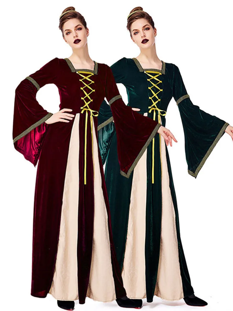 

Взрослый Хэллоуин Средневековый Длинный Дктор Суд Королева Ролевая Игра Сценический Костюм Полиэстер Материал Традиционная Этническая Одежда