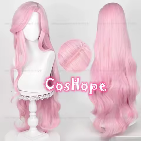 Fluttershy Cosplay Wig Unisex 100cm Long Curly Wave Hair Pink Wig Cosplay Anime Cosplay Wigs Heat Resistant Synthetic Wigs