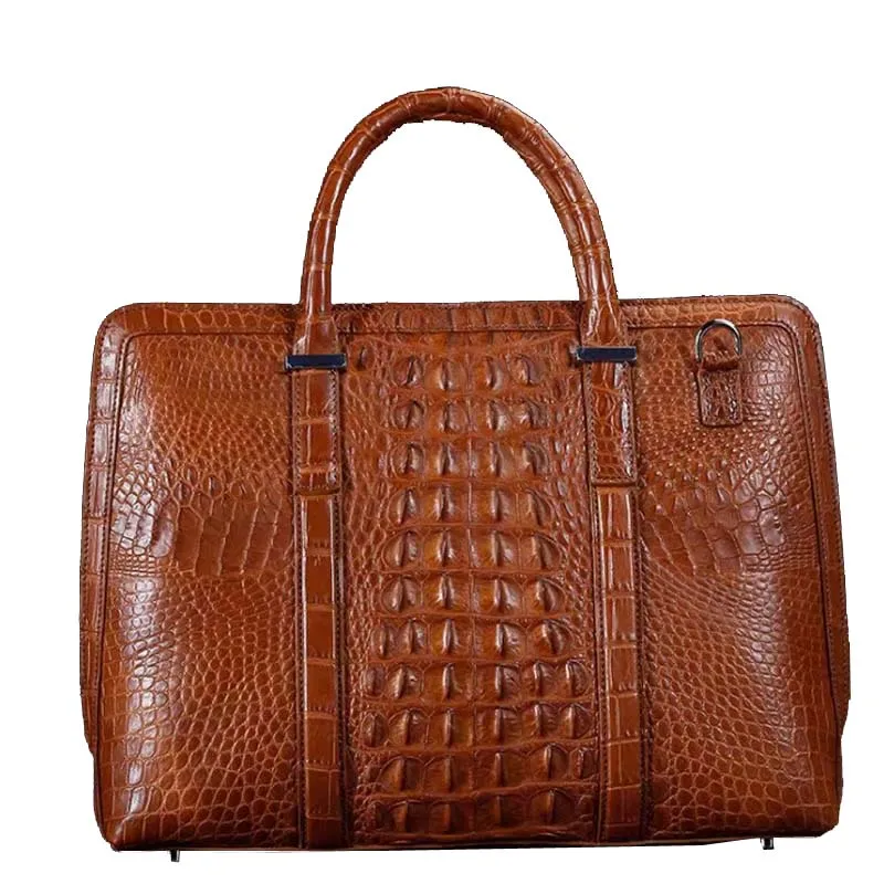 ourui new male men briefcase  brown  Men handbags male handbag men crocodile bag