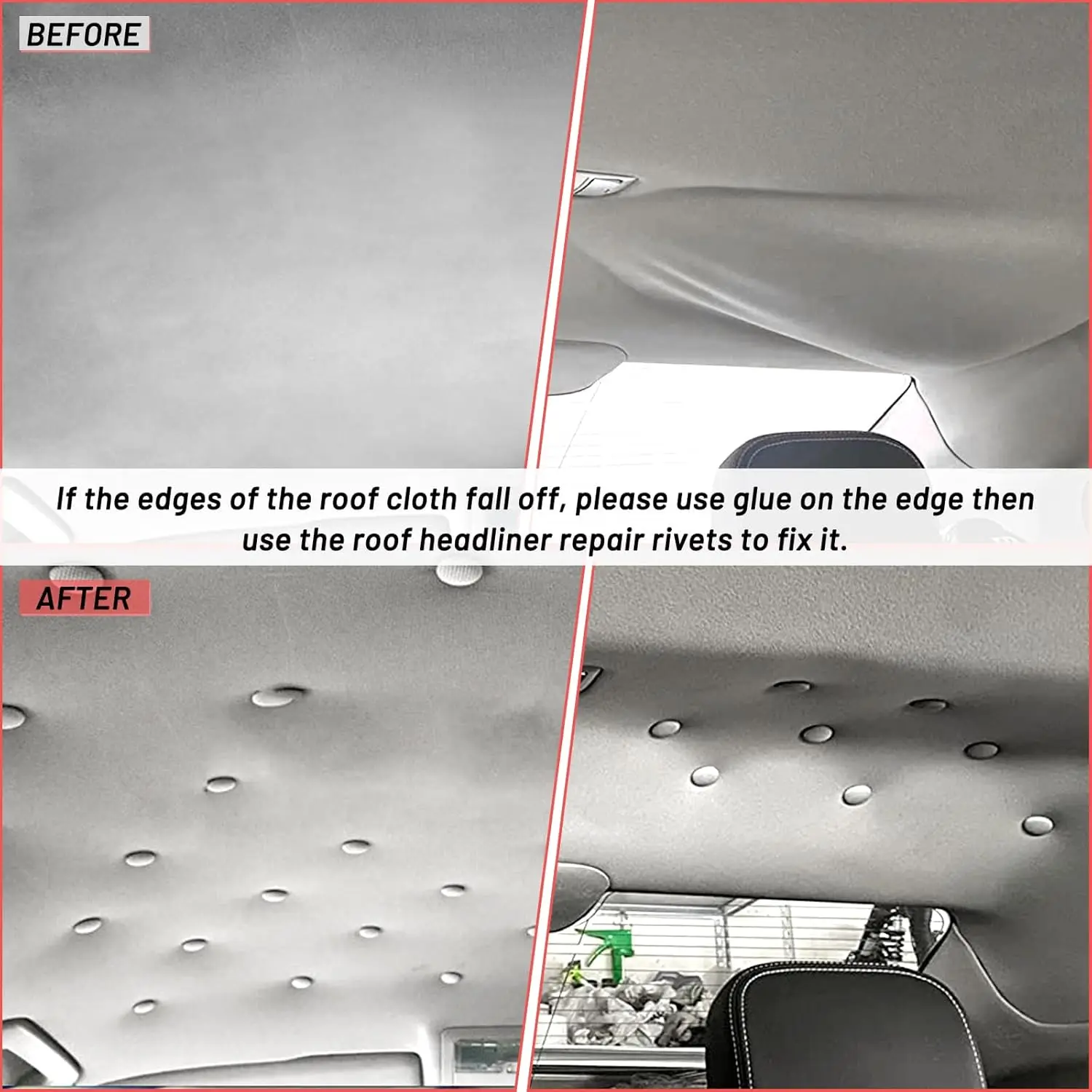 40 قطعة ديكور السيارة الداخلي سقف القماش دبابيس إطباقية التجنيب السحابة الثابتة المسمار مشبك سقف السيارات غطاء الرأس إصلاح المسامير زر #2