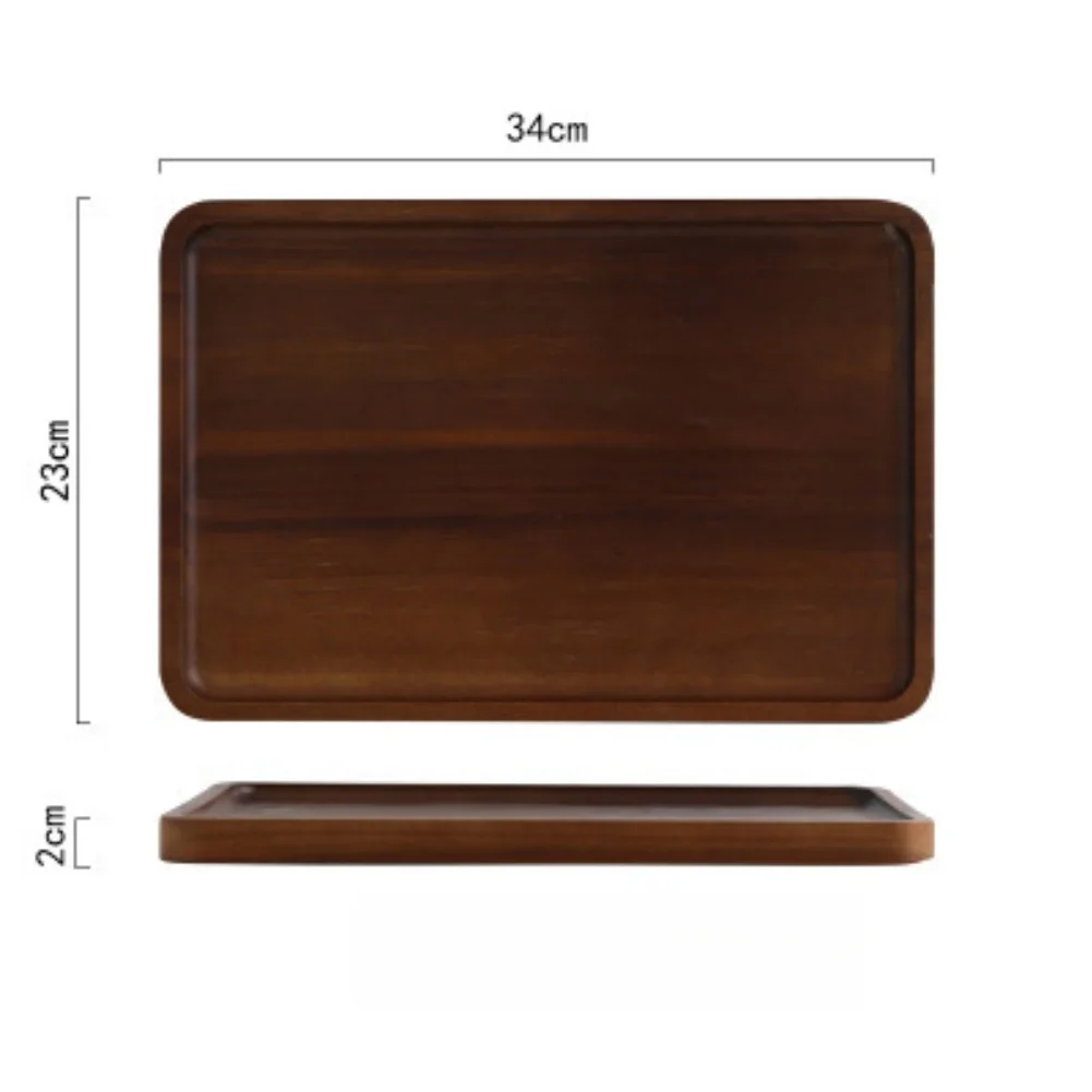 Acacia Wood Tray 34x23x2cm Rounded Edge Ear Handles for Charcuterie Boards For Tea Coffee Serving Kitchen Table Platter