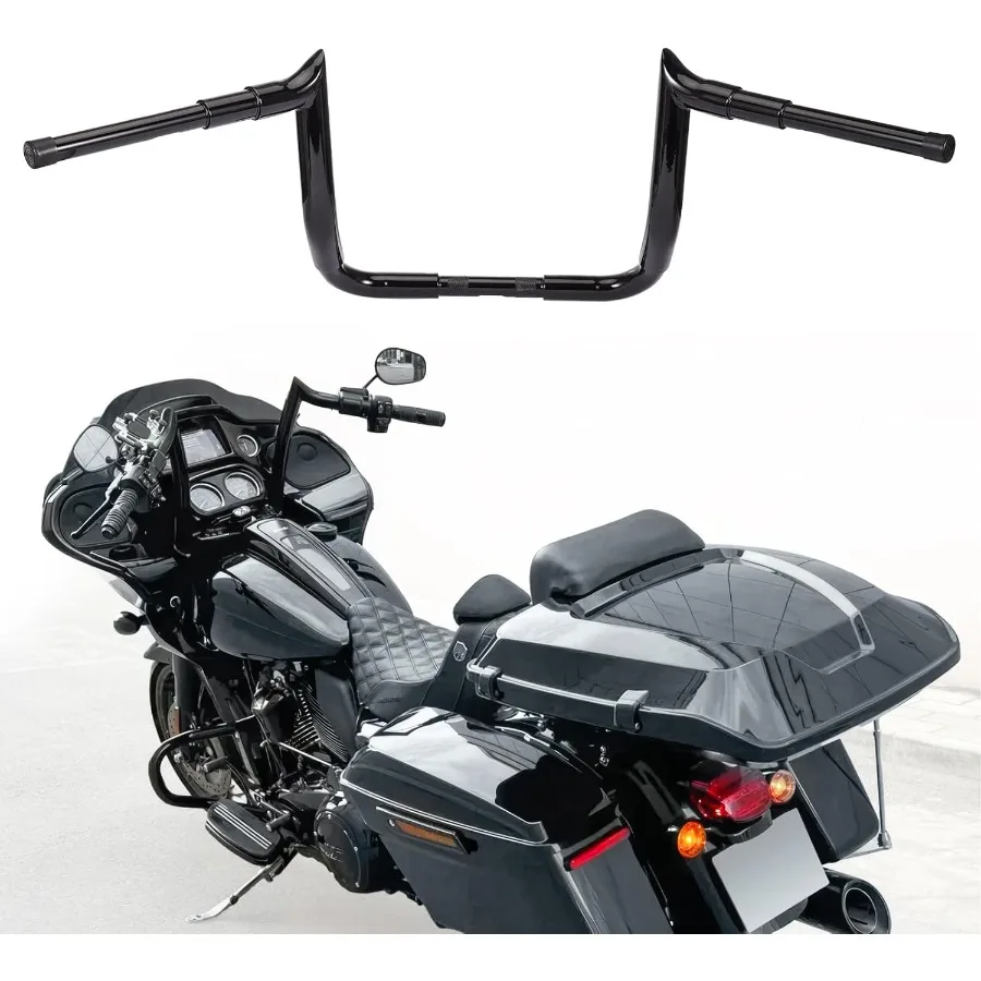 

12 Ape Hangers 1 Rise Motorcycles Handlebars for Harley Davidson Touring Street Glide Electra Glide with Bating Fairing Meathoo
