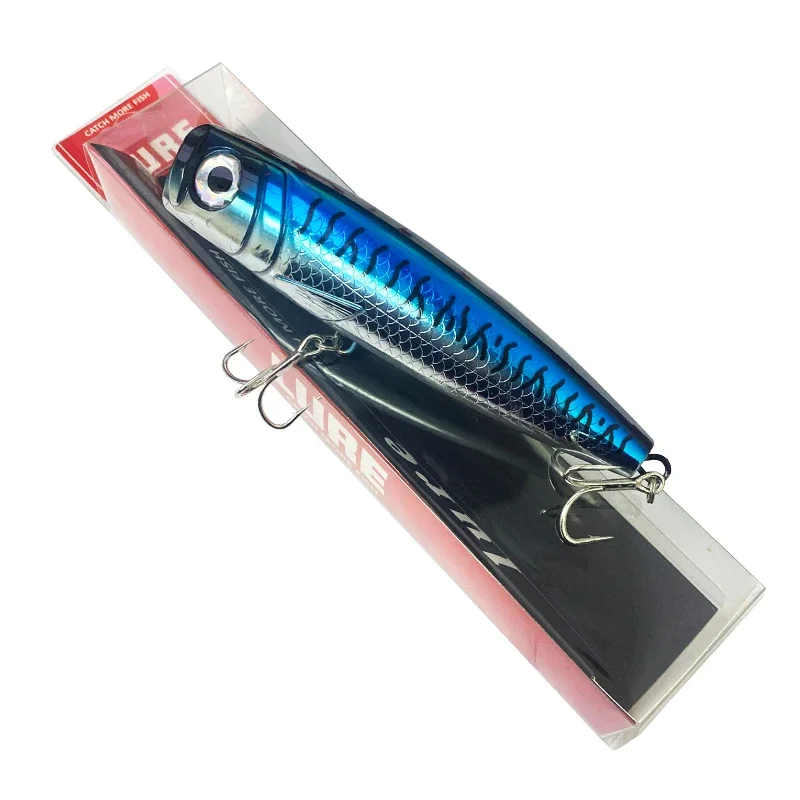 Señuelos de Pesca de gran Popper, cebos duros artificiales Wobbler, superficie de arrastre de agua salada, equipo Swimbait, 58g, 130mm