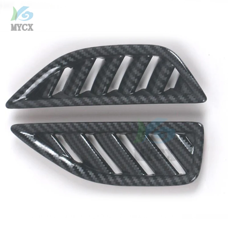 ل Volkswagen VW ID.4X ID.4 ID4 2021 + ألياف الكربون لوحة سيارة تكييف الهواء منفذ تنفيس غطاء إطار الكسوة ملصق الملحقات #4