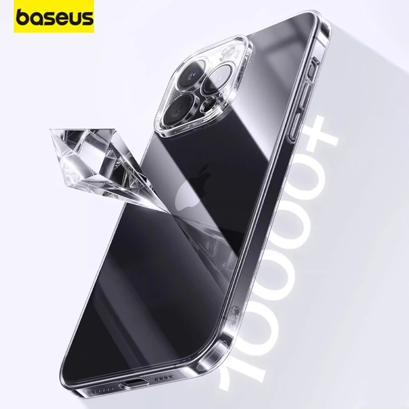 

Baseus Transparent Phone Cases Not Yellowing Corning Glass Protective Case Anti-drop Ultra Thin for iPhone15 ProMax 14Pro 13Plus