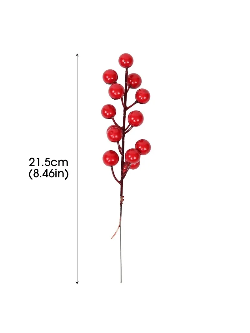 Simulation Red Berry Artificial Christmas Wealth Fruit Branches for Xmas Tree Party Home Table Ornaments Red Fruit Wreath Decor