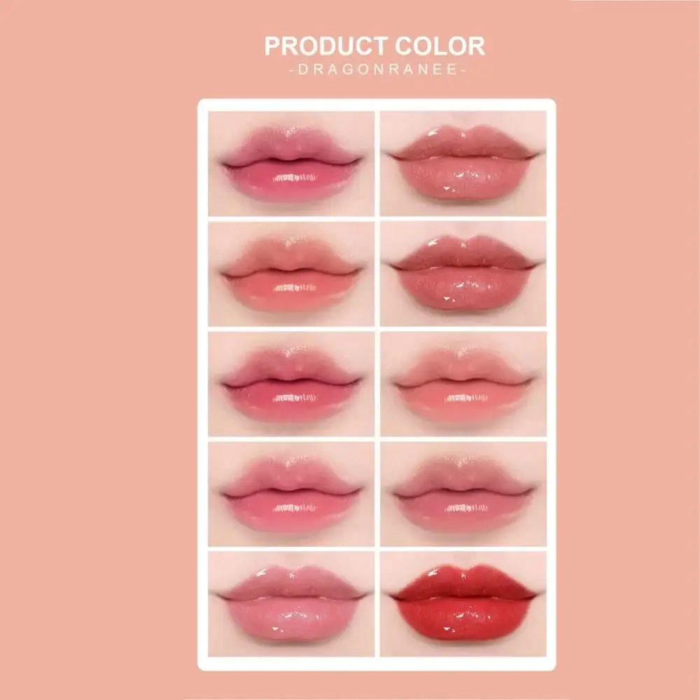 Dragon Ranee 10 Color Lip Gloss Set Waterproof Long Lasting Mirror