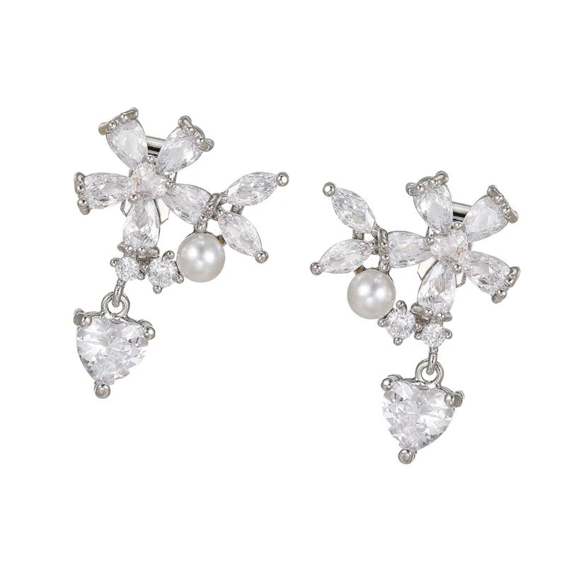 NonSlip Pearls Waterdrops Ear Attachment for FreeClip 1 2 Earbuds with Diamonding Accent