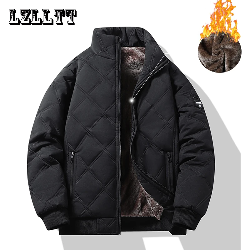 Winter Men Windproof Warm Jackets Men Fleece Thick Jacket Parkas Coats Men Hooded Casual Outwear Windbreaker Jackets Male LZLLTT