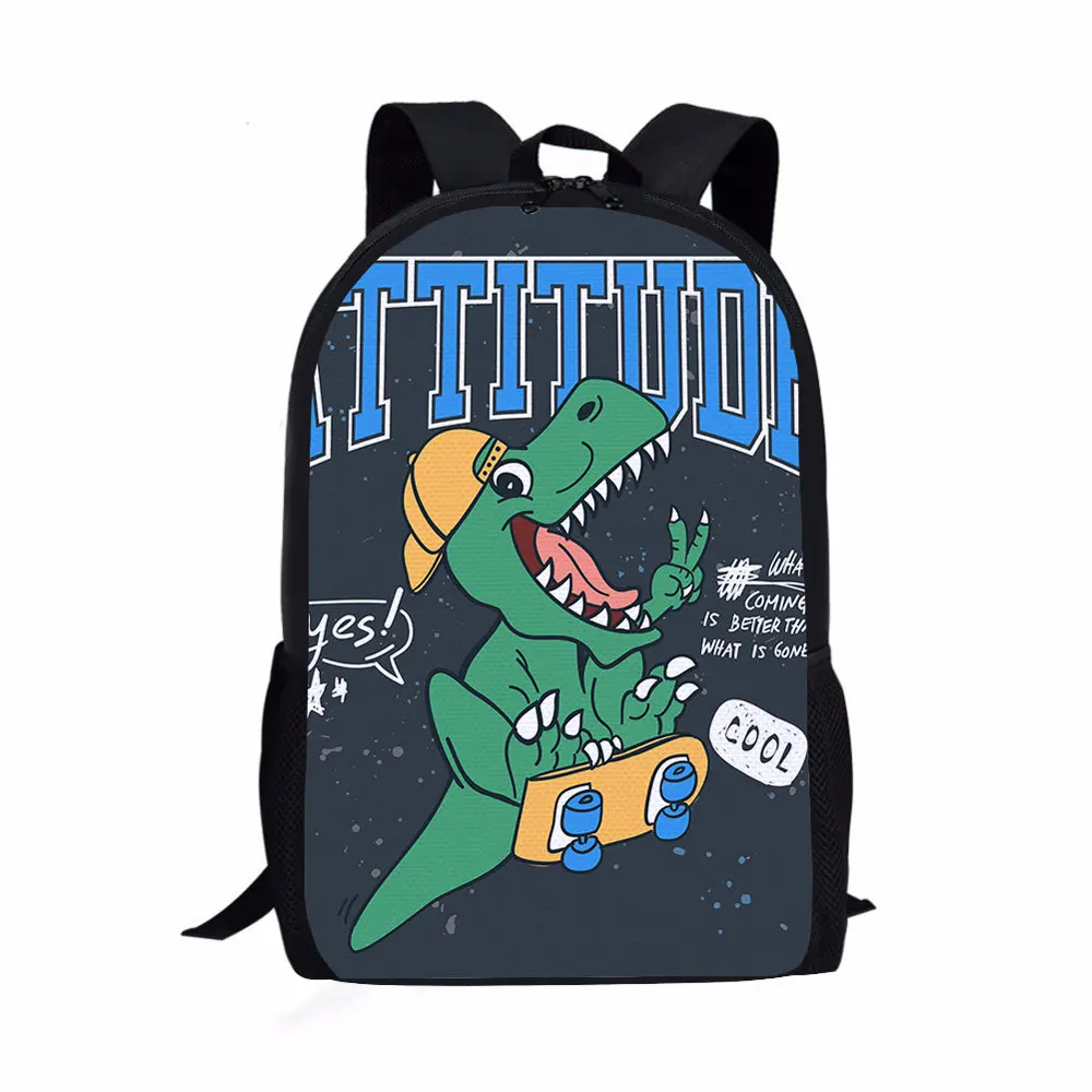 Cartoon Green Dinosaur Print School Backpack for Teenage Boys Girls Travel Daypack Children School Bags Lightweight Book Bag