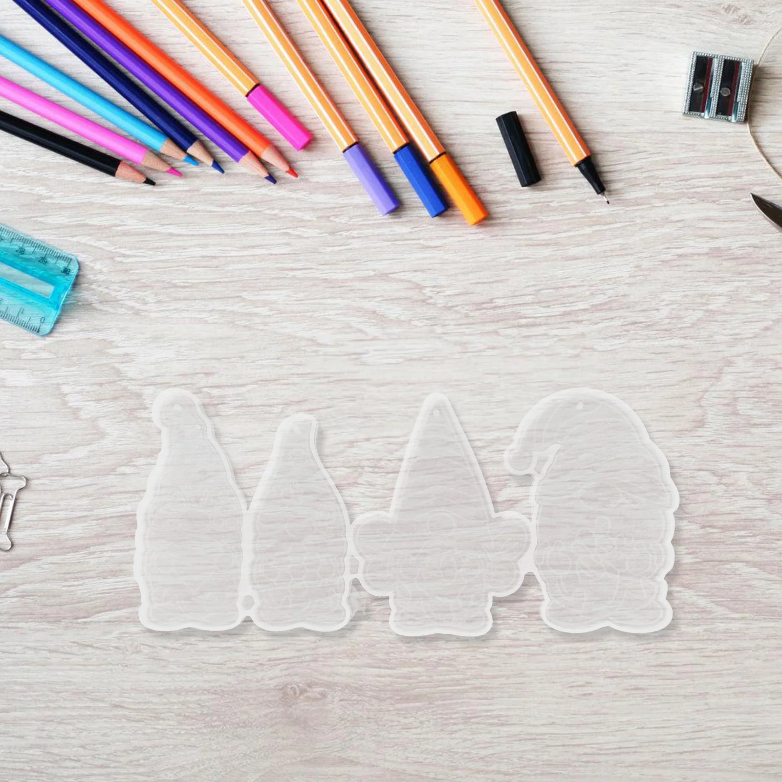 

2pcs Bee Shaped Silicone Keychain Mold Diy Pendant Craft Molds For Kids Small Key Charm Making Tool Reusable Easy Demoulding