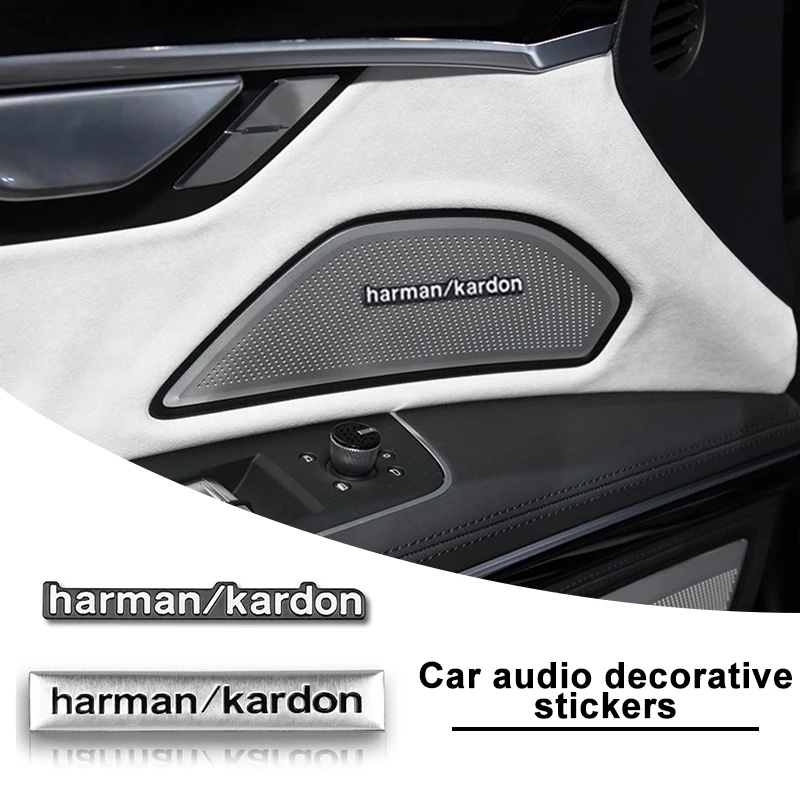 4/8Pcs Harman/kardon Car Audio Aluminum Sticker For Porsche Boxster Cayenne Panamera Macan Cayman 911 918 996 997 991 car 2023