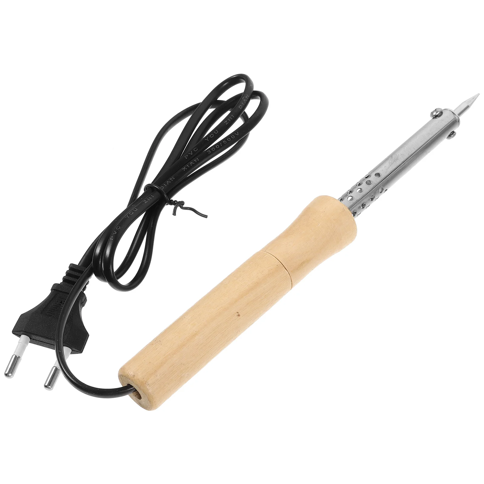 

Electric Soldering Iron Portable Household Welding Tool Wooden Handle Heavy-Duty Core Fast Heating Efficient Soldering Eu Plug