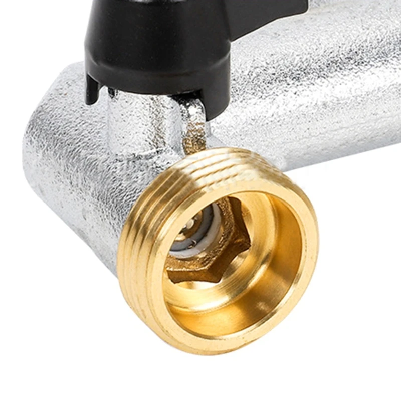 2 Way Brass Tap Splitter 3/4 Inch Garden Tap Splitter Tap Splitter 2 Way Hose Connector Hose Tap Splitter for Garden