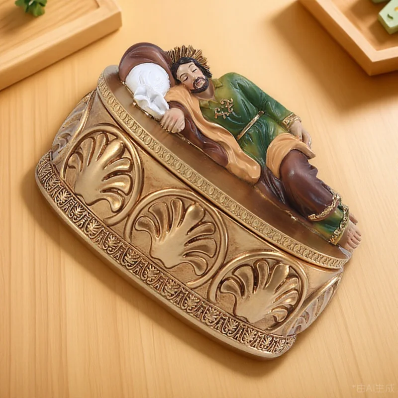 

1Pcs Jewelry Box Resin Desktop Decor Small Jewelry Storage Case for Rings Earrings Desk Adornment