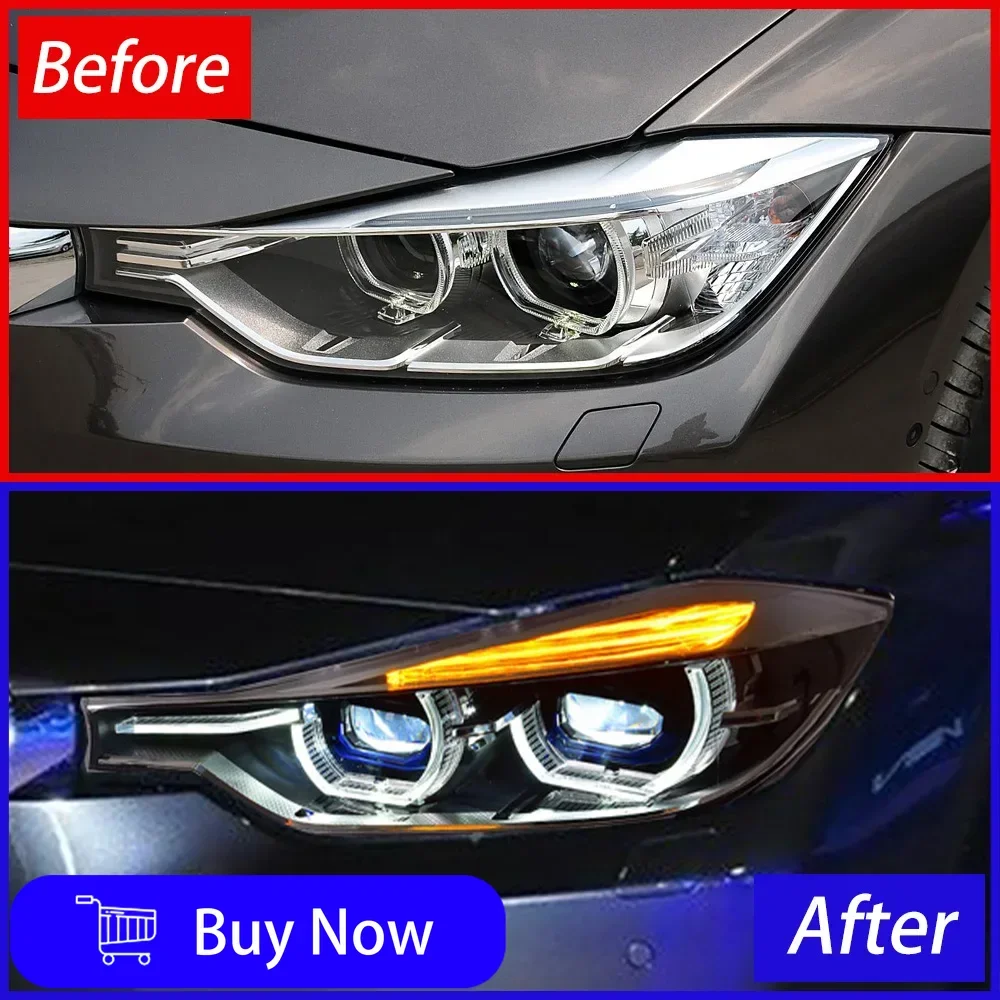 لسيارات BMW 3 Series F30 F35 320i 325i 330i 2013-2018 LED مجموعة المصابيح الأمامية للسيارات ترقية عالية التكوين ملحقات عدسة العرض