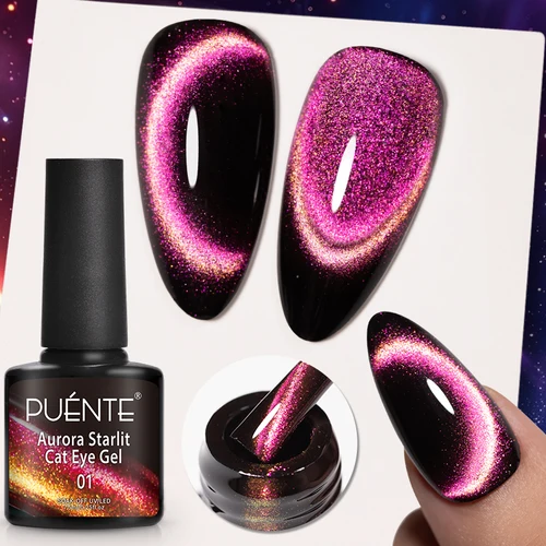 Imagen 1 del producto Esmalte de uñas en Gel para ojos de gato Aurora Starlit, 7,5 ML, brillo arcoíris, galaxia, gato, Gel magnético para decoración de uñas, barniz semipermanente UV