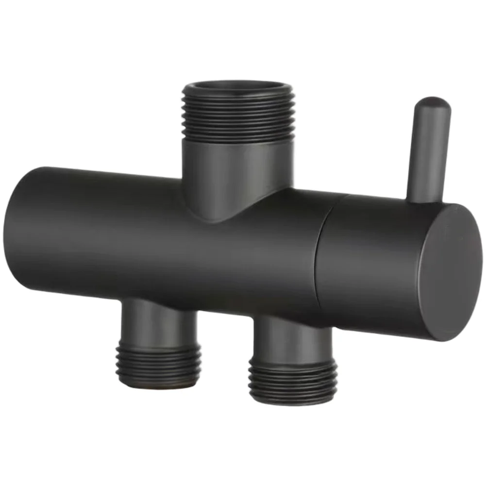 Bathroom Renovation Black Copper Chrome Diverter Compact Round Shower Valve Two-Function Diverter Contemporary Bathroom Decor