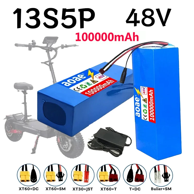 

48V 13S5P 18650 100AH Lithium Battery Pack Suitable for electric scooters, mountain bikes 250-1000W+charger