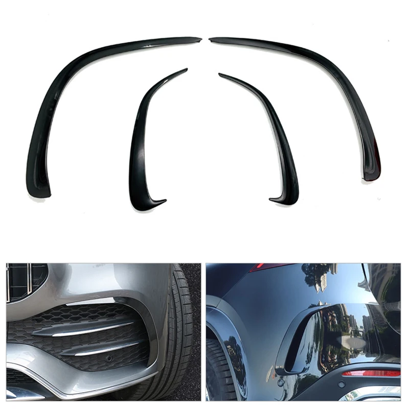 4pcs/Set Black ABS Car Front Rear Bumper Fog Light Eyebrow Eyelid Cover Trim Fit for Mercedes Benz GLE W167 V167 2020 2021 New