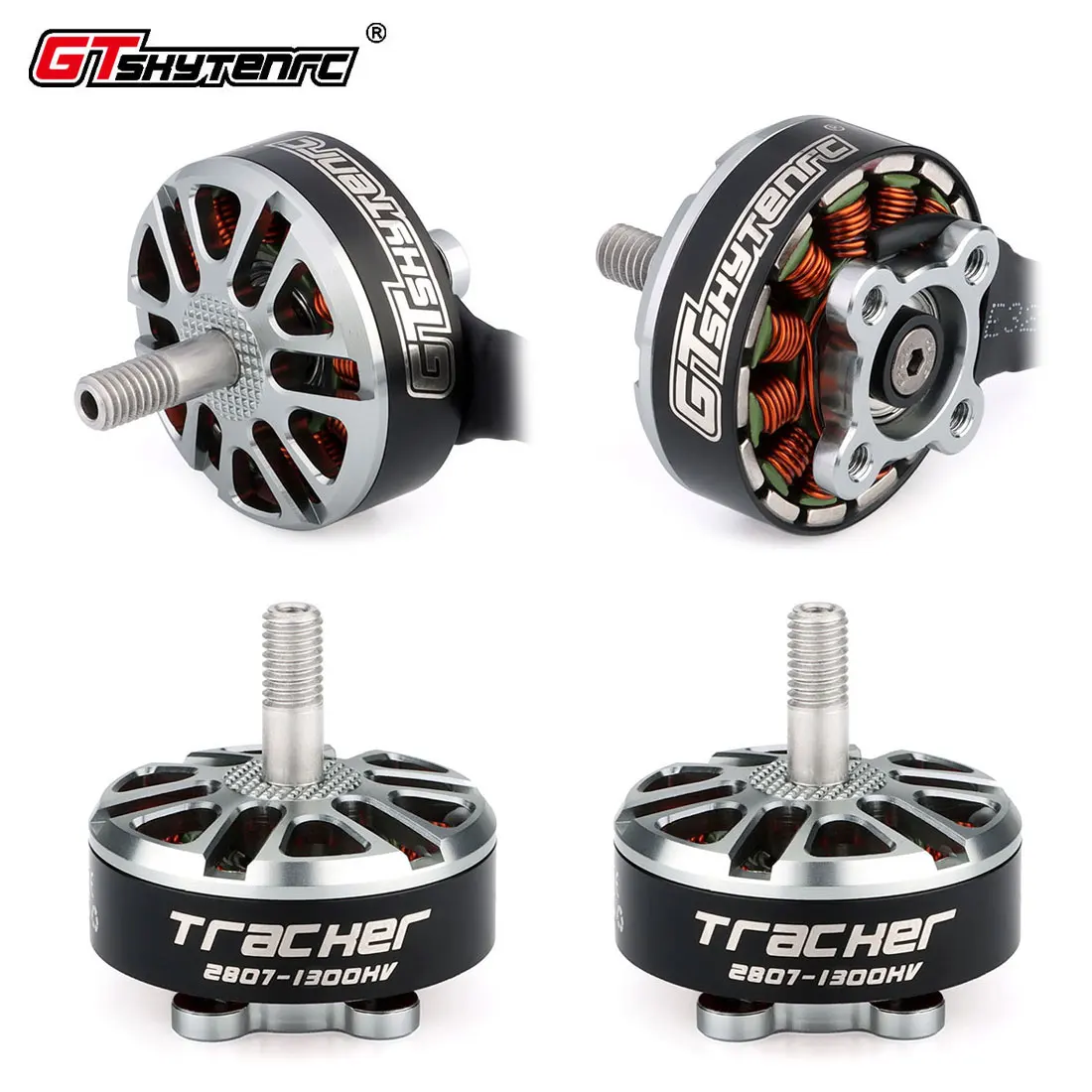 GTSKYTENRC Tracker 2807 1300KV 1700KV 4S-6S Brushless Motor 4-Pack for Mark4 APEX FPV Freestyle 7-inch 8-inch Long Range