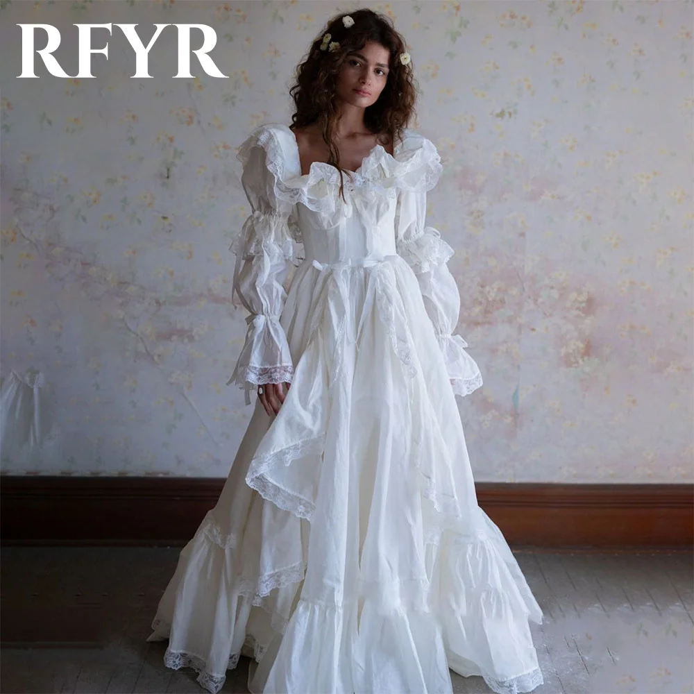 

RFYR Elegant White Evening Dress with Pleats Lace Arabic Israel Prom Dresses Off the Shoulder Formal Women Party Gown Customized