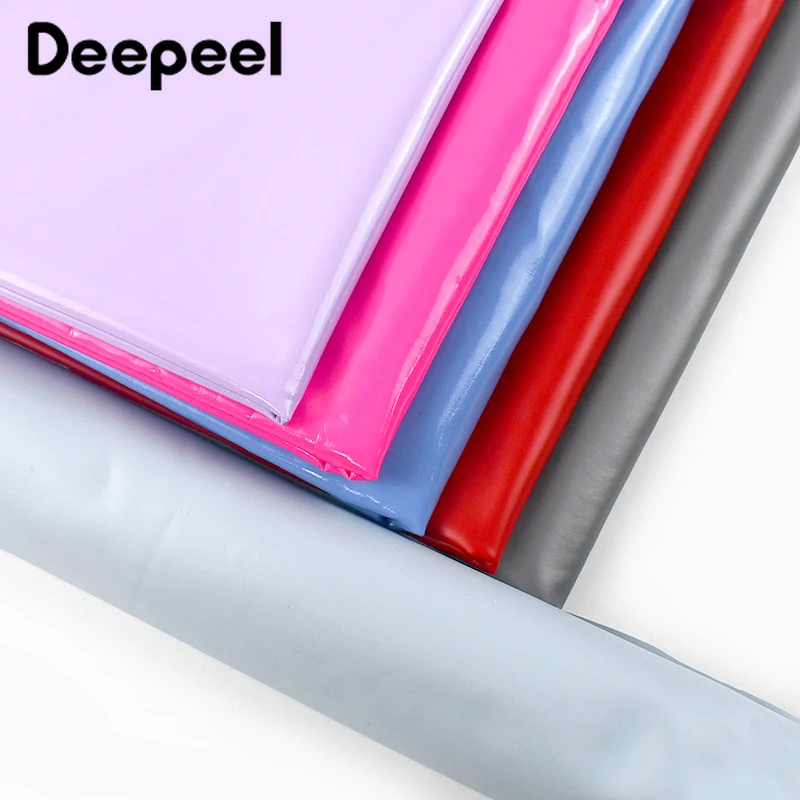 

50*145cm Shiny Glossy Soft Leather Fabric Sewing Tent Waterproofs Cloth Dresses Clothes Elastic Faux PU Fabrics DIY Accessories