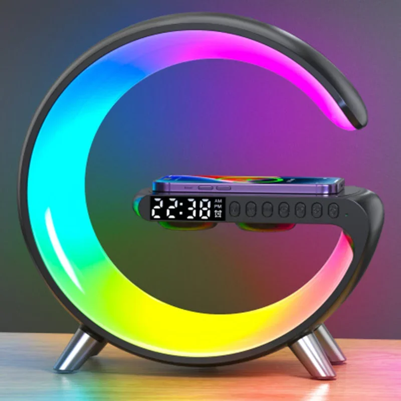 2024 alarm clock Wireless charger Intelligent app Controlled LED Lamp 5 in 1 Wireless Charger used for12 13 14 charger