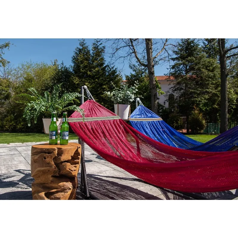 Hammock with Collapsible Steel Stand & Carrying Case, Portable & Adjustable, Perfect for Camping Beach Summer Patio