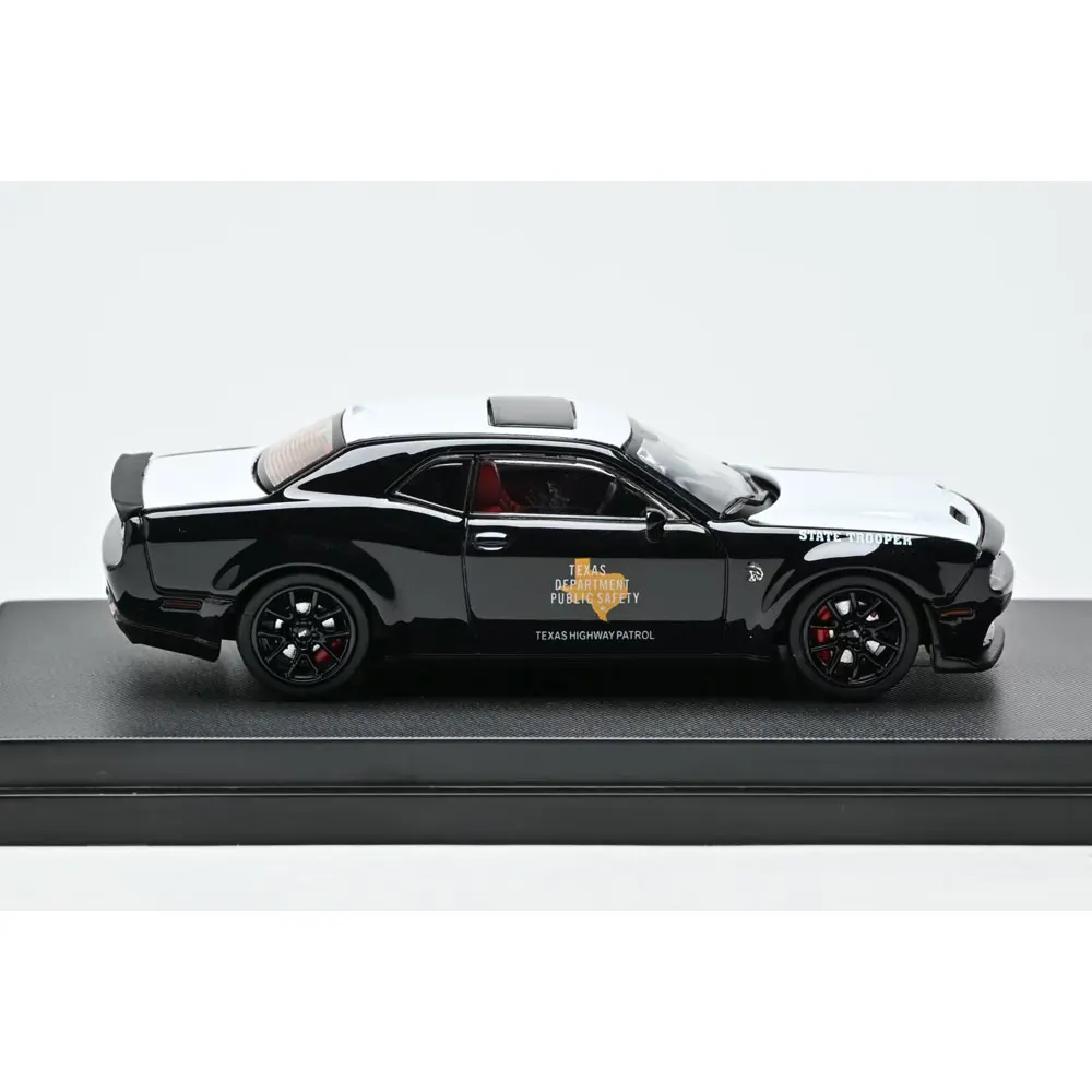 Stancehunters 1/64 Diecast Car Model Car Challenger SRT Hellcat Police Car Texas Highway Patrol Livery Alloy Muscle Car