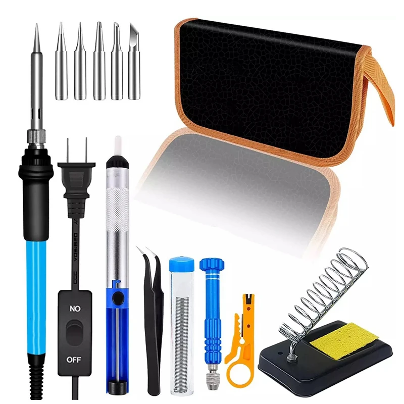 Thermostatic soldering iron set 110V/220V/60W high-power maintenance welding tool