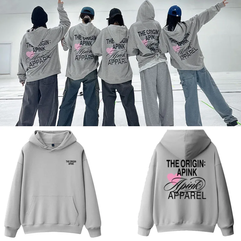 

APink2026 Концерт TheOrigin: Худи APINK Spring Autumn Fce, дышащий и комфортный пуловер из смесового хлопка