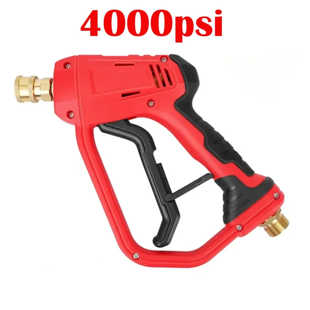 High Pressure Washer Car Wash Gun Kit M22-14mm and 3/8 Quick Inlet Connector with Quick Connector 5PCS Nozzle Tip 