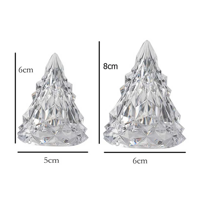 Crystal Mini Christmas Tree Light LED Xstmas Night Lamp Home Table Decor Livingroom Decoration Kids Friend Gift New Year Wedding
